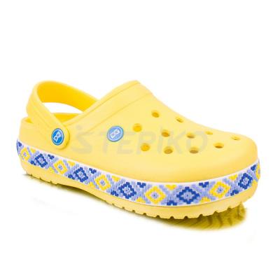 Женские и подростковые кроксы Dago Style 422-10 (желтый/голубой)