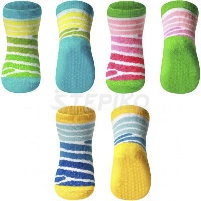 Шкарпетки хлопкові протиковзні для повзання 6+ m (3 пари/уп) Babyono 571/02 фото