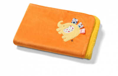 Одеяльце двустороннее 3D из микрофибры цвет оранжевый 75х100 Babyono 1401/06