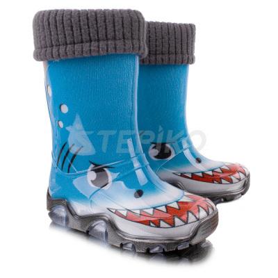 Дитячі гумові чобітки Demar Stormer Lux Print AR  (акула)