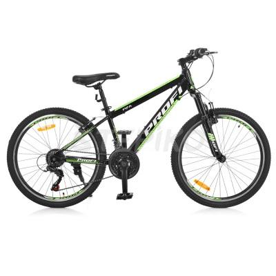 Детский спортивный велосипед 24 PROFI Fifa G024A0242 Черный с зеленым (23-SAN435)