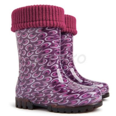 Гумові чобітки для дівчинки DEMAR Twister Lux Print O (Аметист)