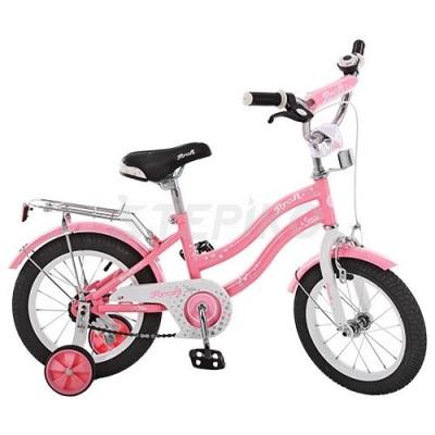 Велосипед детский Prof1 14 L1491 Star дополнительные колеса Розовый (int_L1491)