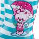 Дитячі резинові чобітки American club 458/19-1 (блакитні в полоску/рожевий котик) фото 3