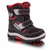 Детские зимние термоботинки American club 852/19 (черный/красный) фото