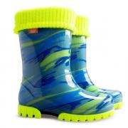 Дитячі гумові чобітки DEMAR Twister Lux Fluo D (Мозаїка жовто-синя) фото