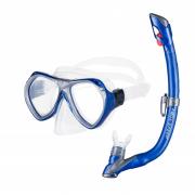 Детская маска с трубкой для плавания Aqua Speed Aura Evo Синий с белым (aqs210) фото